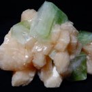 DARK GREEN APOPHYLLITE CRYSTAL WITH STILBITE BUNCH  E-#4-18