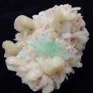 APOPHYLLITE POINTED GREEN WITH STILBITE MINERAL SPECIMEN # G-4