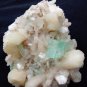 APOPHYLLITE POINTED GREEN WITH STILBITE MINERAL SPECIMEN # G-4