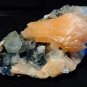 ORANGE STILBITE WITH APOPHYLLITE CRYSTAL BUNCH ON CHALCEDONY !! E-1-#13