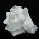 APOPHYLLITE POINTED CRYSTAL BUNCH ON WHITE  MATRIX  # R-5