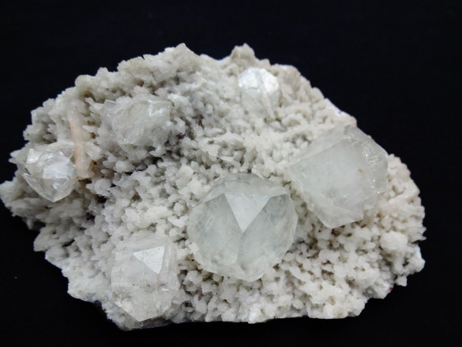 APOPHYLLITE CRYSTAL ON CHALCEDONY MATRIX #G-4