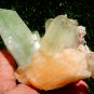 APOPHYLLITE PARROT COLOR SLIM CRYSTAL WITH STILBITE BLADE ON MATRIX !! B-1