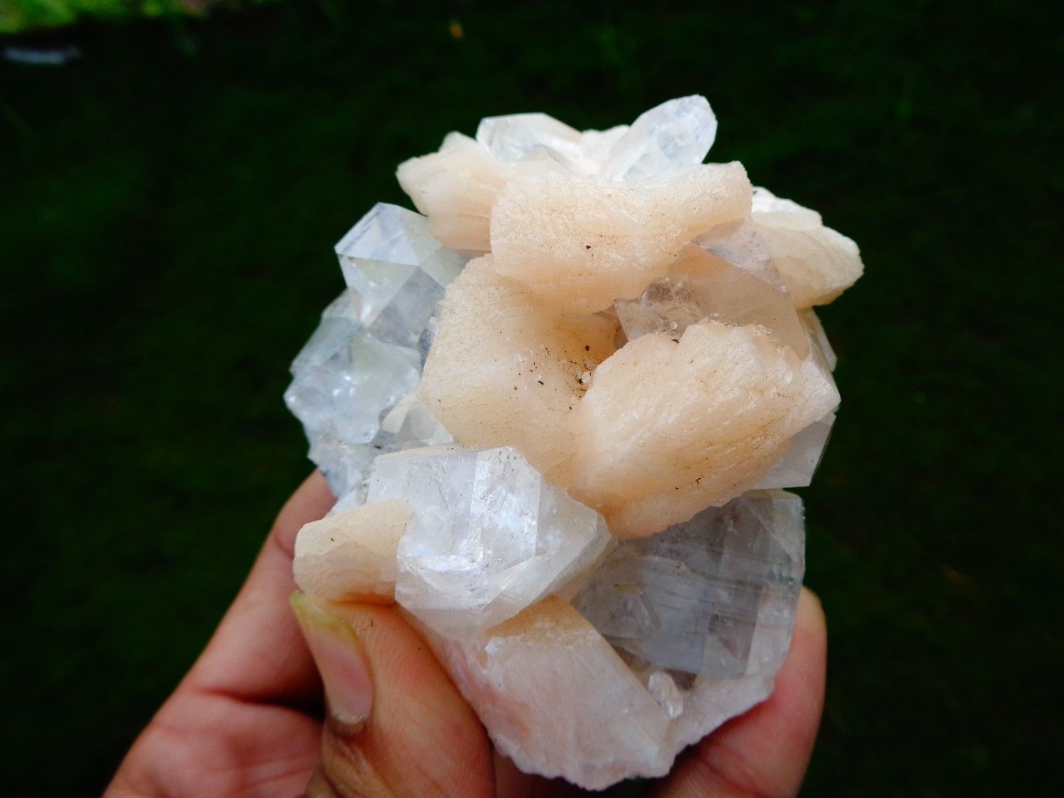APOPHYLLITE STILBITE ON MINERAL SPECIMEN !!! A-2