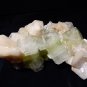 GREEN SHINY APOPHYLLITE CRYSTAL BUNCH WITH STILBITE E-#4-15