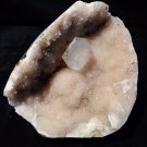 APOPHYLLITE CRYSTAL ON LIGHT PINK COLOR CHALCEDONY  E-#4-09