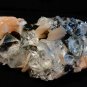 APOPHYLLITE CRYSTAL WITH ORANGE STILBITE ON BLACK CHALCEDONY !! E-1-#14