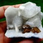 APOPHYLLITE CALCITE WITH AMETHYST STILBITE ON MINERAL SPECIMEN !!! A-2