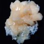 STILBITE FLOWER WITH SMALL APOPHYLLITE CRYSTALS ON WHITE CHALCEDONY E-#4-07