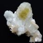 APOPHYLLITE LIGHT GREEN CRYSTAL BUNCH WITH STILBITE BLADE ON WHITE MATRIX # R-5