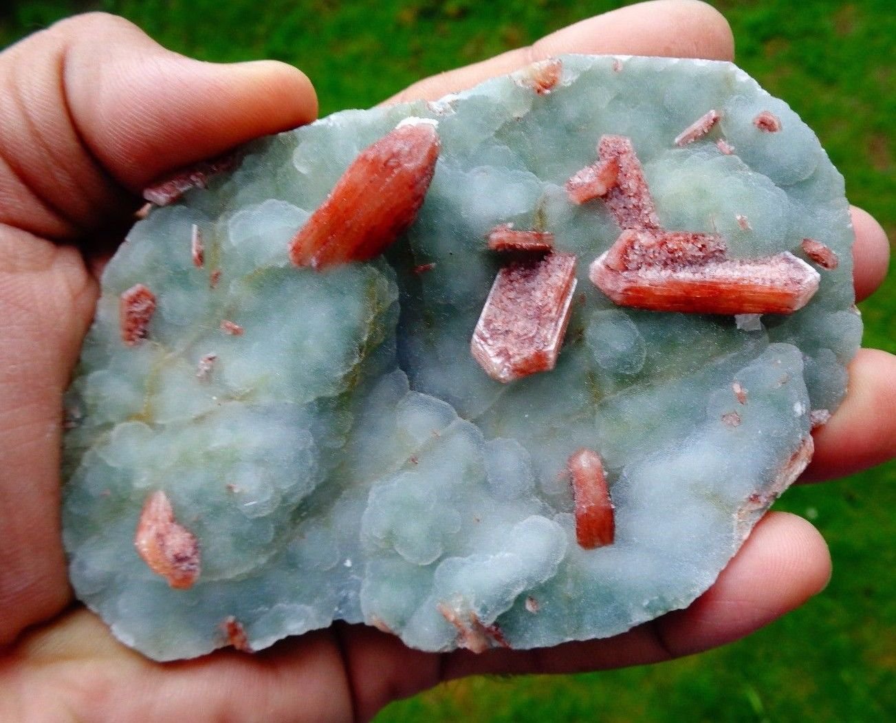 STILBITE RED CHALCEDONY ON MATRIX  B# -6