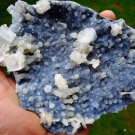 APOPHYLLITE CRYSTAL BUNCH ON CHALCEDONY   !!! G-3