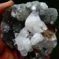 APOPHYLLITE CRYSTAL WITH CALCITE CRYSTAL ON CHALCEDONY !! L-5