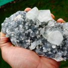 APOPHYLLITE CRYSTAL WITH STILBITE ON CHALCEDONY !! B-3