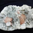 APOPHYLLITE WITH RED STILBITE ON MINERAL SPECIMEN # G-4