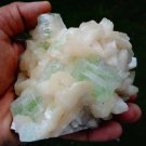 APOPHYLLITE LIGHT GREEN CRYSTAL WITH STILBITE BLADE !! L-5