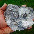 TRANSPARANT APOPHYLLITE ON CHALCEDONY MINERAL SPECIMEN # L-5