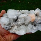 APOPHYLLITE WITH STILBITE ON CHALCEDONY MINERAL SPECIMEN # L-5