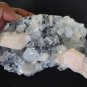 APOPHYLLITE POINTED CRYSTAL BUNCH WITH STILBTE BLADE ON CHALCEDONY MATRIX   B-2