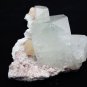 APOPHYLLITE WITH STILBITE ON PINK AND WHITE MINERAL MATRIX # G-4