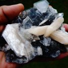 APOPHYLLITE WITH STILBITE BLADE ON CHALCEDONY MINERAL SPECIMEN  !!! G-1