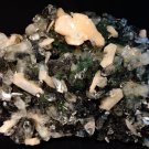 GREAT COMBINATION   STILBITE  APOPHYLLITE ON BLACK CHALCEDONY SPECIMEN S#6-07