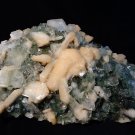 POINTED  APOPHYLLITE CRYSTAL WITH STILBITE ON CHALCEDONY SPECIMEN S#6-8