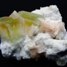 APOPHYLLITE GREEN CRYSTAL WITH STILBITE BLADE ON MATRIX  # R-5