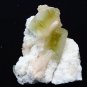 APOPHYLLITE GREEN CRYSTAL WITH STILBITE BLADE ON MATRIX # R-5