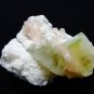 APOPHYLLITE GREEN CRYSTAL WITH STILBITE BLADE ON MATRIX # R-5