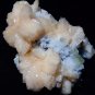 HUGE STILBITE BUNCH WITH SMALL APOPHYLLITE CRYSTAL ON WHITE CHALCEDONY E-#4-14