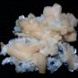 HUGE STILBITE BUNCH WITH SMALL APOPHYLLITE CRYSTAL ON WHITE CHALCEDONY E-#4-14