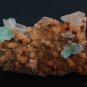 APOPHYLLITE GREEN GEMMY CRYSTAL WITH STILBITE ON HEULANDITE STALACTITE D-1