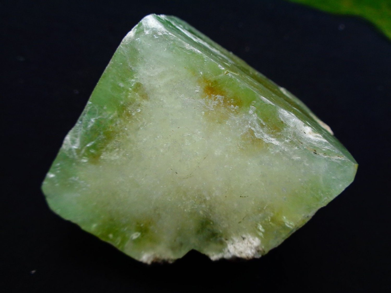 APOPHYLLITE GREEN CRYSTAL WITH STILBITE BLADE  MATRIX  # R-5