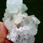 APOPHYLLITE LIGHT GREEN CRYSTAL WITH STILBITE BLADE ON MATRIX  !!!L-6