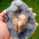 CALCITE POINTED ON AMETHYST MATRIX   !!! G-3