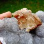 CALCITE POINTED ON AMETHYST MATRIX   !!! G-3