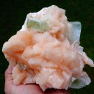 APOPHYLLITE LIGHT GREEN SLIM CRYSTAL WITH STILBITE BLADE  !! L-4