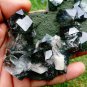 WATER CLEAR GLASSY APOPHYLLITE ON GREEN MATRIX E2-02