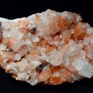 RED SPOTTED SHINY APOPHYLLITE CRYSTAL WITH SMALL HEULANDITE  E-#4-11