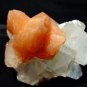 SLIM APOPHYLLITE CRYSTAL WITH ORANGE STILBITE BLADE  !!!S-4