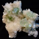 APOPHYLLITE GREEN DISCO BALL WITH STILBITE MATRIX !! S-1-57