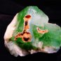 CLASSIC GREEN APOPHYLLITE CRYSTAL WITH STILBITE ON HEULANDITE E1#49