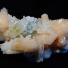 APOPHYLLITE CRYSTAL WITH STILBITE ON WHITE CHALCEDONY  !! E-1-#18