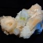 APOPHYLLITE CRYSTAL WITH STILBITE ON WHITE CHALCEDONY  !! E-1-#18
