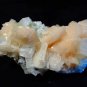 APOPHYLLITE CRYSTAL WITH STILBITE ON WHITE CHALCEDONY  !! E-1-#18