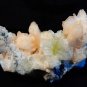 APOPHYLLITE CRYSTAL WITH STILBITE ON WHITE CHALCEDONY  !! E-1-#18