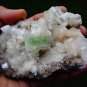 APOPHYLLITE GREEN CRYSTAL WITH STILBITE BLADE B# -6