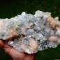 APOPHYLLITE GLASSY CRYSTALS WITH STILBITE FROM INDIA R-1