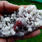 STILBITE RED ON CHALCEDONY MINERAL SPECIMEN # B-5